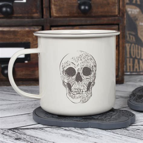 Skull Enamel Mug Skull Print Mugs Skull