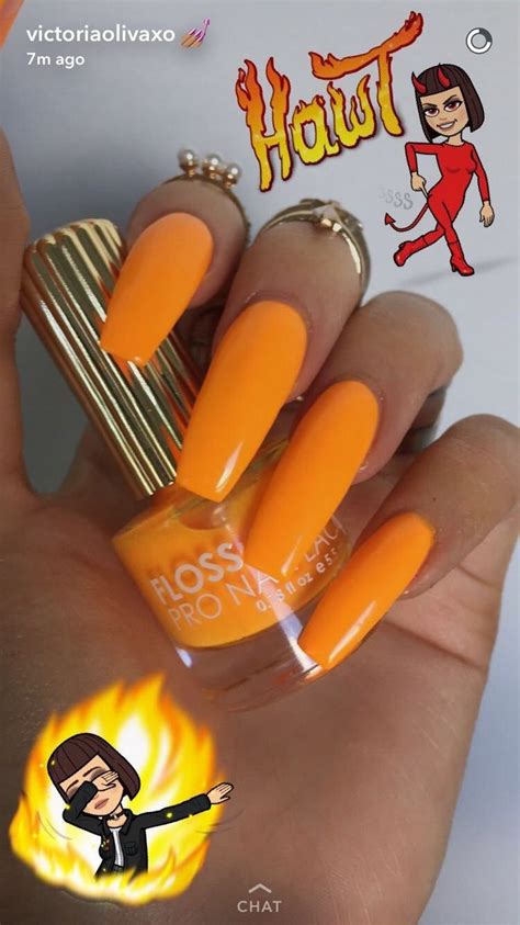 Pinterest: lowkeyy_wifeyy | Coffin nails designs, Pretty nails, Orange ...