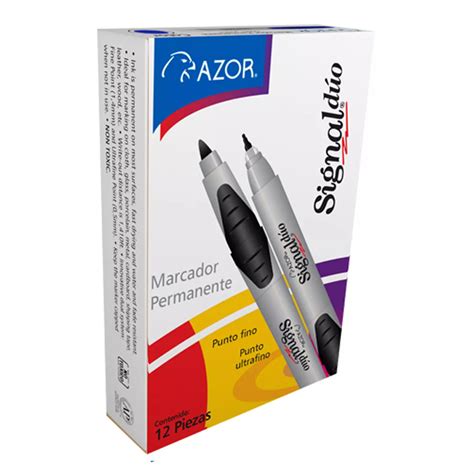 MARCADOR SIGNAL DUO 3300 AZUL Atado De 12 Pzas Super Papelera