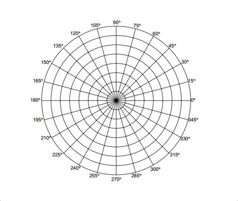 Polar Graph Paper Printable Templates in PDF