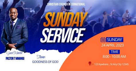 Sunday Church Service Poster Template Postermywall