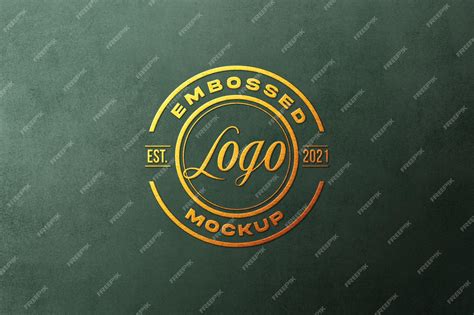 Premium Psd Golden Embossed Logo Mockup