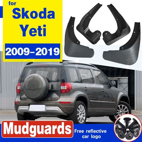 Set Molded Car Mud Flaps For Skoda Yeti Outdoor 2009-2019 Mudflaps ...