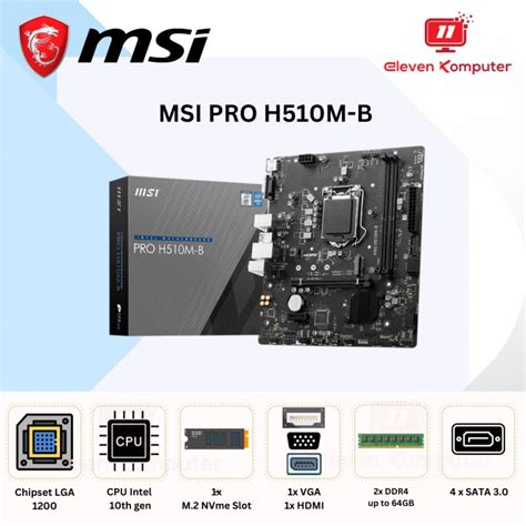 Mb Msi Pro H510m B Lga1200 Ddr4