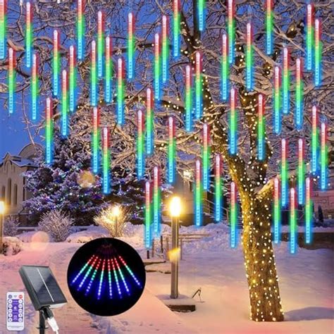 LED Solar String Lights 240 LEDs Snow Falling Romantic Meteor Shower