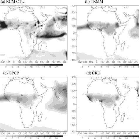 JAS Mean Precipitation Mm Day 1 From The A RegCM Simulation And