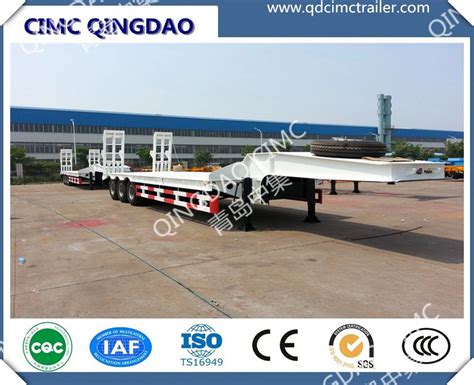 Cimc Tri-Axle Low Bed Semi Trailer Dimensions, Lowbed Truck Semi Trailer Chassis - Equipment ...