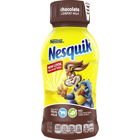 Nesquik Milk Chocolate Lowfat 8 Fl Oz 12 Pt 236 Ml Calcium Fortified