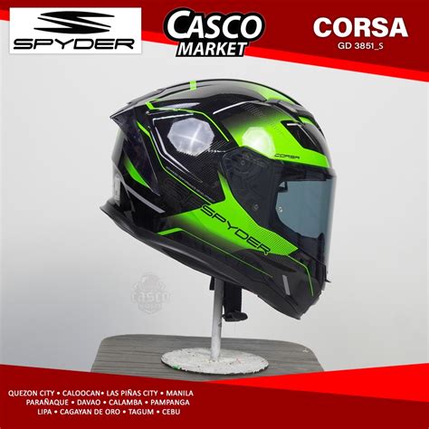 Spyder Corsa Sphere Gd Full Face Dual Visor Motorcycle Helmet Shopee