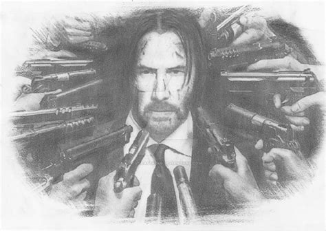 John Wick Drawing Pencil Sketch Colorful Realistic Art Images