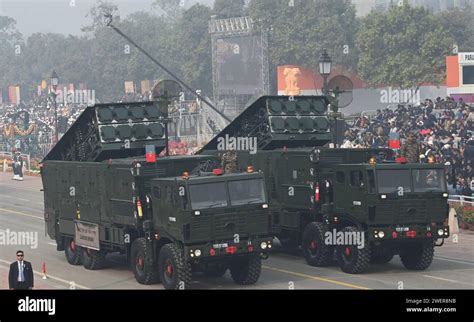 NEW DELHI INDIA JANUARY 26 Indian Launcher MRSAM On Display