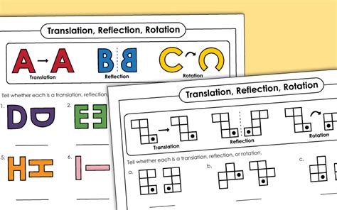 Rotation And Reflection Worksheets : Glide Reflections And Compositions Worksheet : | Img Sydnor