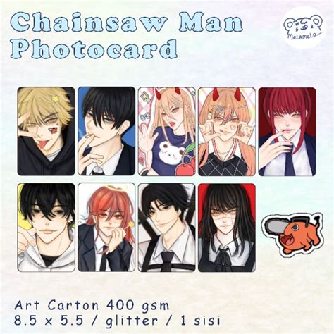 Jual Chainsaw Man Photocard Pc Fanmerch Fanart Polaroid Anime Shopee