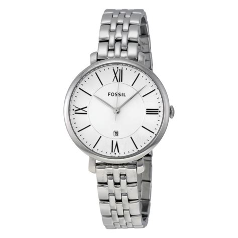 Fossil Jacqueline Silver Dial Stainless Steel Ladies Watch Es3433