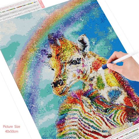 Broderie Diamant Girafe Et Z Bre Multicolores X Cm Lartera