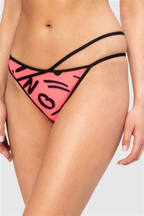 MOSCHINO Różowa góra od bikini w litery