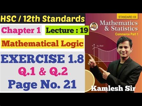 Math S 1 Chapter 1 Mathematical Logic Exercise 1 8 Page No 21