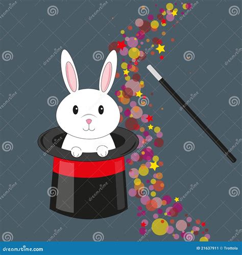 Magic Rabbit In The Hat Vector Stock Vector Illustration Of Trick