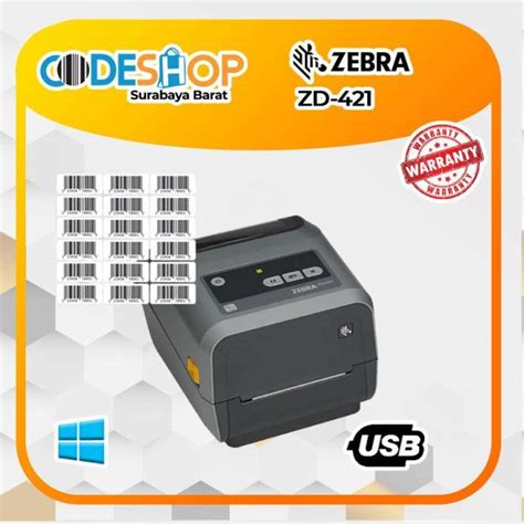 Jual ZEBRA ZD 421 BLUETOOTH PRINTER LABEL CETAK BARCODE 300 DPI Di