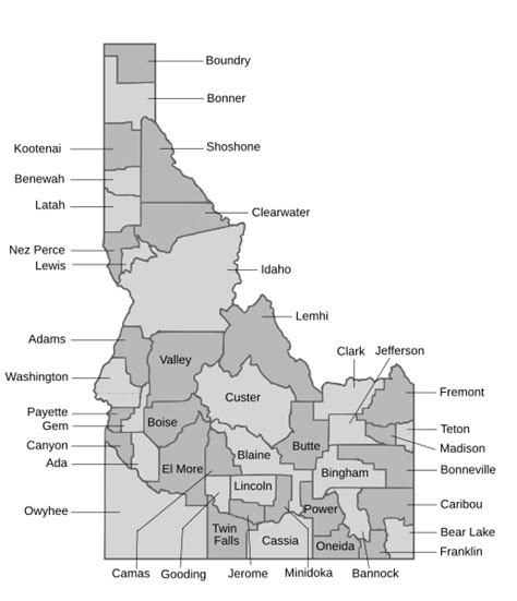 Image Idaho Map Counties