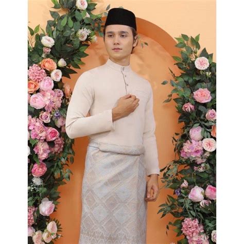 Hijabistahub Qaiser Baju Melayu Champagne Nude Caprice X Hijabistahub