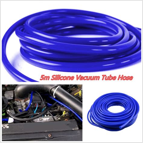 Car Vehicle Silicone Vacuum Air Hose Line Pipe Tube 16 4ft 5M Blue 4mm