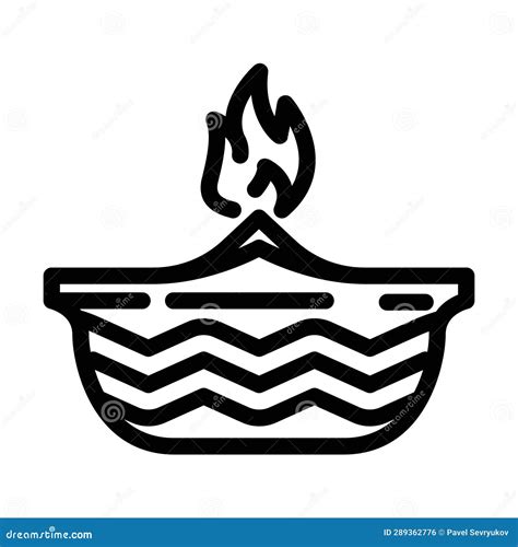 Diya Lamp Hinduism Line Icon Vector Illustration Stock Vector ...