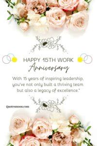 Happy 15 Year Work Anniversary Message, Quotes And Images - Quotesmoon