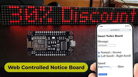 Iot Web Controlled Smart Notice Board With Dot Matrix Led Display