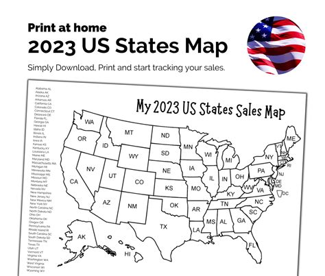 2023 Printable United States Map. Etsy US States Sales - Etsy