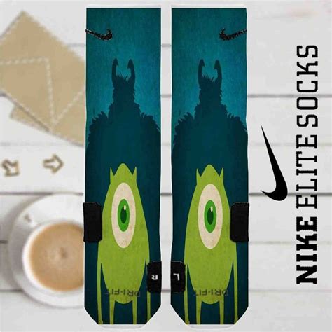 Monsters Inc Mike Wazowski And Sulley Custom Nike Elite Socks Custom