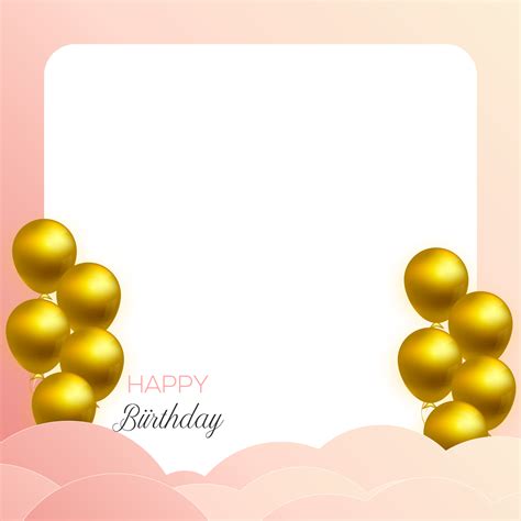 Birthday congratulations photo frame design with balloons 20574426 PNG