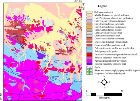 Simplified Geologic Map And Known Polymetallic Deposits Modified From