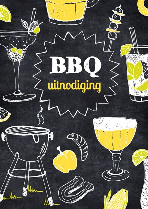 Uitnodiging Bbq Tekeningen Uitnodigingen Kaartje Go