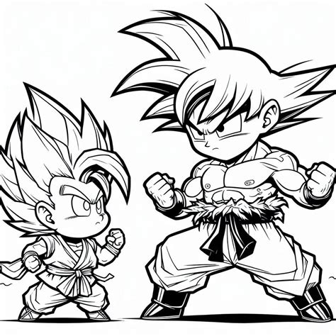 Coloriage Sangoku Gratuit Deviens Un Super Saiyan