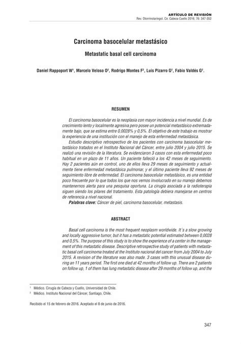 Pdf Carcinoma Basocelular Metast Sico Scielo Conicyt Cl