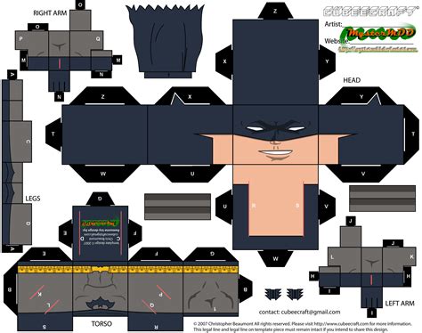 Dick Grayson Batman Paper Toy Free Printable Papercraft Templates