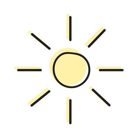 Cute Cartoon Hand Drawn Sun Drawing Sweet Vector Yellow Sun Drawing