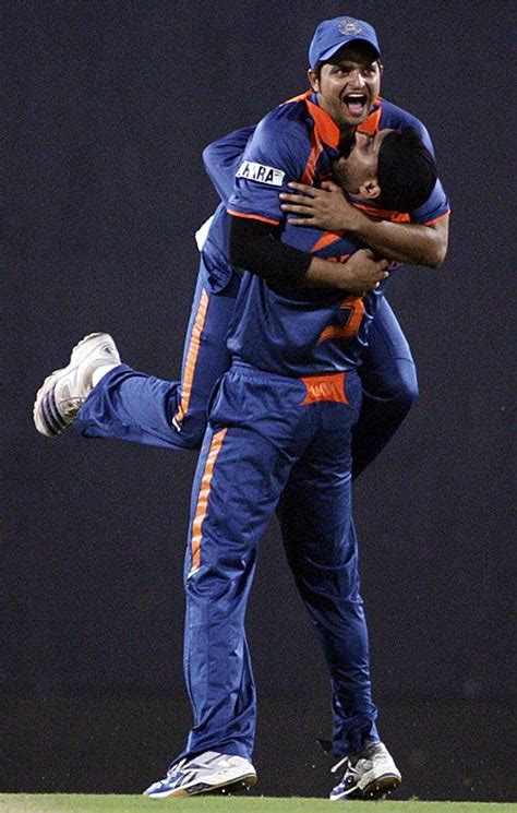 Harbhajan Singh Gets A Hug From Suresh Raina Espncricinfo