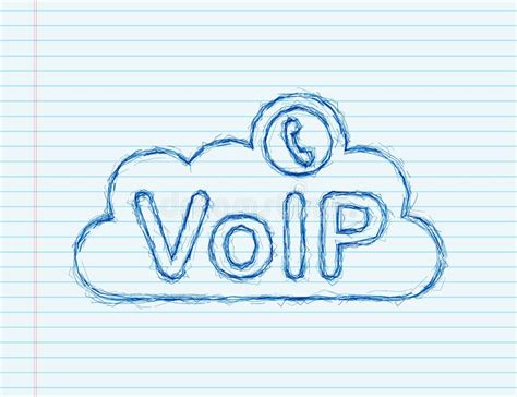 Voip Technology Voice Over Ip Internet Calling Banner Sketch Icon