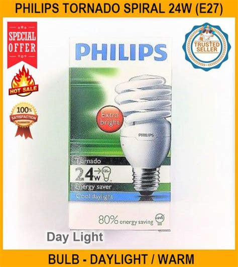 Light Bulbs Philips Tornado Spiral 24w E27 Bulb Daylight Warm