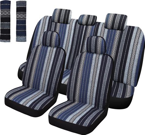 Pariitadin Baja Saddle Blanket Car Seat Covers Full Set With Seat Belt Pads Washable Breathable