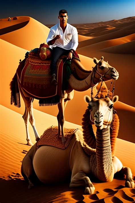 Lexica King Cristiano Ronaldo On A Camel With A Rob