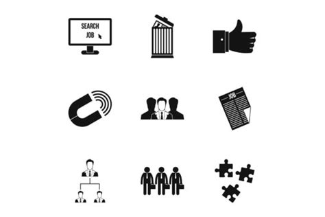 Employee Icons Set Simple Style Graphic By Ylivdesign · Creative Fabrica