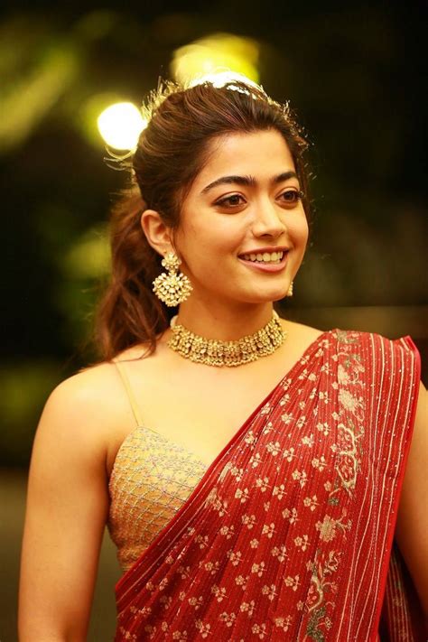 Rashmika Mandanna S Hot Hd Images In Indian Saree Most Beautiful Indian Actress Pink And