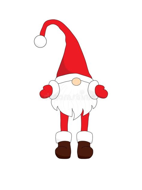 Christmas Gnome Vector Cute Scandinavian Gnomes In Santa Hats In