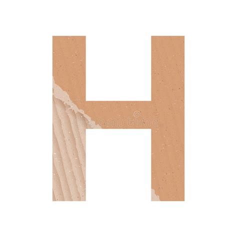 Letter H Of The English Alphabet Gray Paper Cardboard Texture On White Background Vector