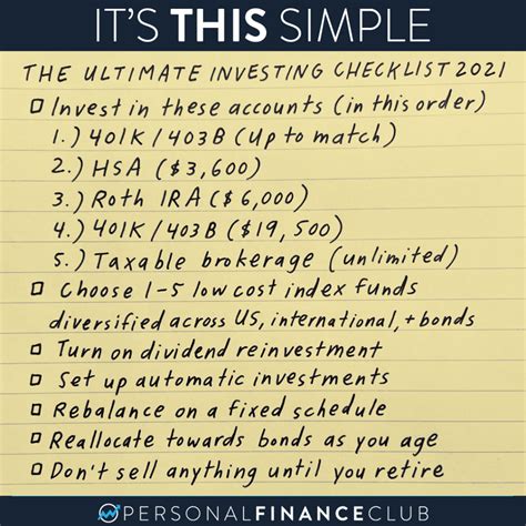 The Ultimate Investing Checklist Personal Finance Club