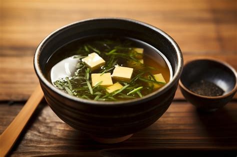 Premium AI Image Traditional Miso Soup With Seaweed And Tofu