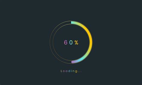 60 Percent Rainbow Loading Bar Uploading Bar For User Interface